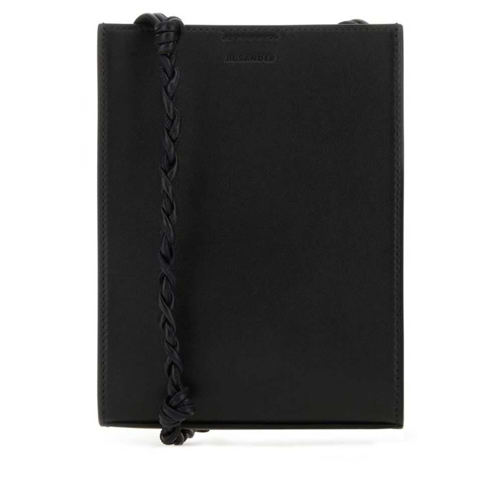 Jil Sander Men Black Leather Small Tangle Crossbody Bag